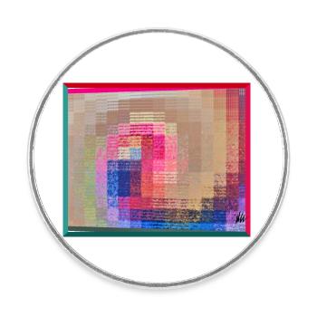 141910 - Runder Kühlschrankmagnet - Weiß - Vorne