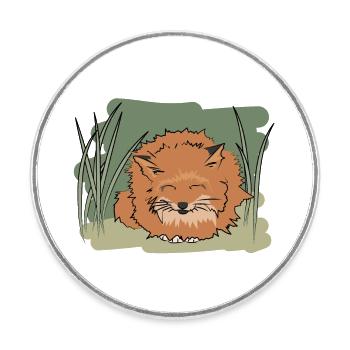 Illustrations Design "Fuchs Kisses" - Runder Kühlschrankmagnet - Weiß - Vorne