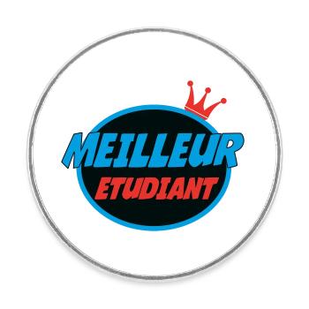 BESTER STUDENT - Runder Kühlschrankmagnet - Weiß - Vorne