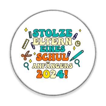 Parents School Child Primary School First Grade Enrollment - Round  fridge magnet - white - Front