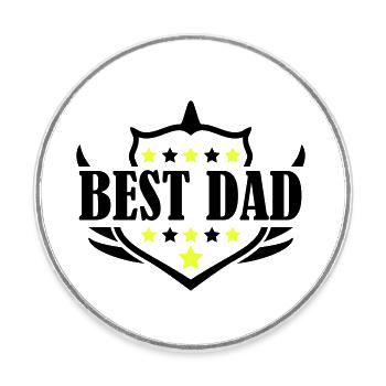 best dad - Runder Kühlschrankmagnet - Weiß - Vorne