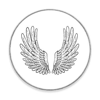 Wing - Round  fridge magnet - white - Front