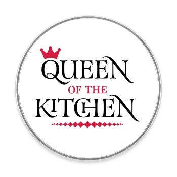 Queen of the Kitchen - Runder Kühlschrankmagnet - Weiß - Vorne