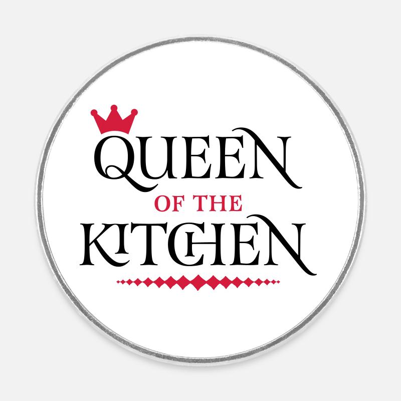 Queen of the Kitchen - Round  fridge magnet - white