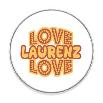 Gift for Laurenz - Round  fridge magnet - white - Front