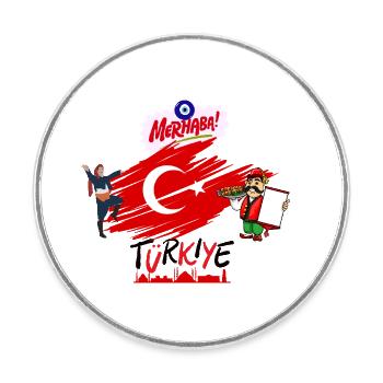Turquie - Magnet rond - blanc - Devant