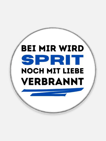 Sprit mit Liebe - Runder Kühlschrankmagnet - Weiß