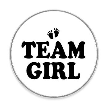 Team girl - Magnet rond - blanc - Devant