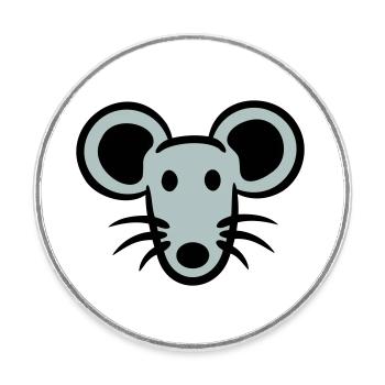 Maus Mäuschen Süße Kleine Ratte Nager Freundlich - Runder Kühlschrankmagnet - Weiß - Vorne