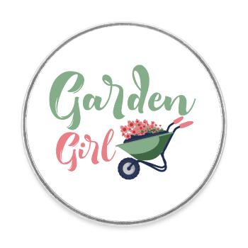 Jardinière Jardin Botanique - Magnet rond - blanc - Devant
