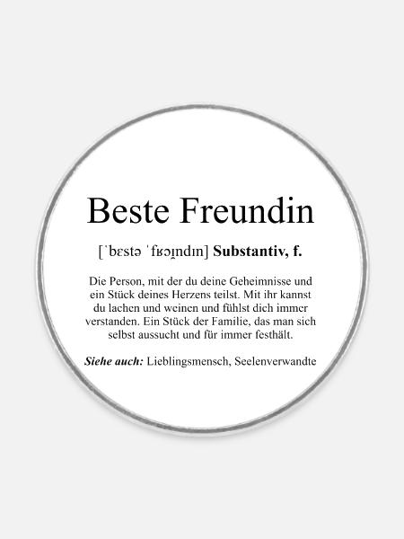 Beste Freundin Definition Dictionary - Runder Kühlschrankmagnet - Weiß