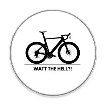 Watt the Hell – Funny Cyclist Shirt - Round  fridge magnet - white - Front