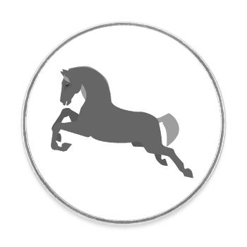 Graues Pferd - Runder Kühlschrankmagnet - Weiß - Vorne