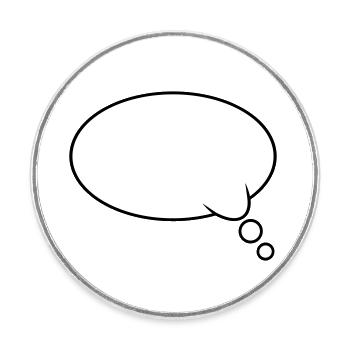 Thought Bubble Design - Round  fridge magnet - white - Front
