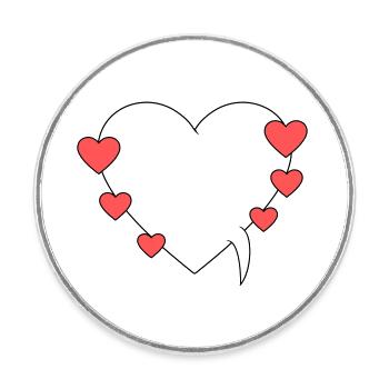 Speech bubble with hearts - Round  fridge magnet - white - Front