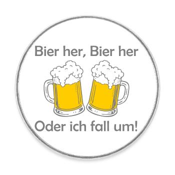 Bienen hier, Bienen hier - oder ich fall um! - Runder Kühlschrankmagnet - Weiß - Vorne