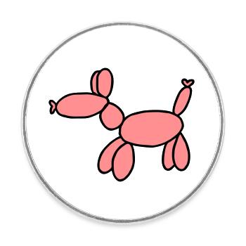 Luftballon Tier Geschenk - Runder Kühlschrankmagnet - Weiß - Vorne