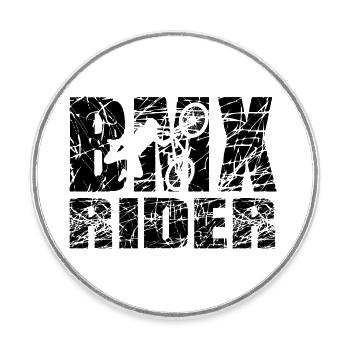 BMX RIDER - Magnet rond - blanc - Devant