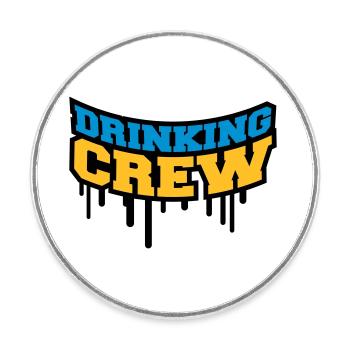 Drinking Crew Graffiti - Runder Kühlschrankmagnet - Weiß - Vorne