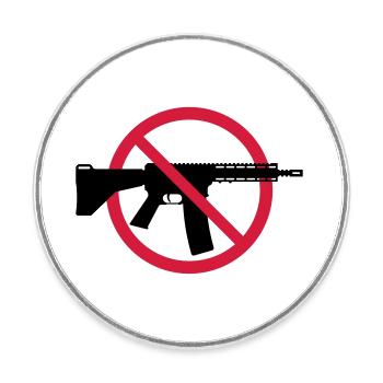 Interdiction des armes Boucliers d’interdiction (Pas d’armes Peace) 3C - Magnet rond - blanc - Devant