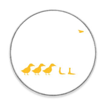 Conception d'oies de famille - Magnet rond - blanc - Devant