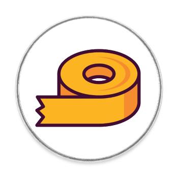 Adhesive tape - Round  fridge magnet - white - Front