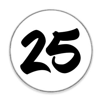 25 - Runder Kühlschrankmagnet - Weiß - Vorne