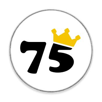 75 Krone 75. Geburtstag 75 Jahre - Runder Kühlschrankmagnet - Weiß - Vorne