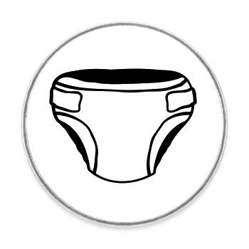 Design Diaper Clipart - Round  fridge magnet - white - Front