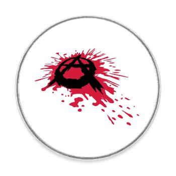 Blood spatter anarchy symbol - Round  fridge magnet - white - Front