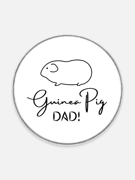 Meerschweinchen Papa - Runder Kühlschrankmagnet - Weiß