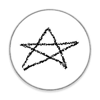 Pentagram Satan Devil Gothic Occult Witch Vector - Round  fridge magnet - white - Front