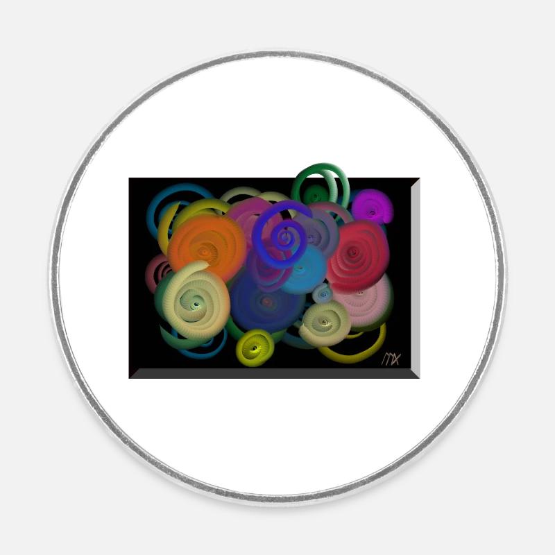 Boules colorées - Magnet rond - blanc