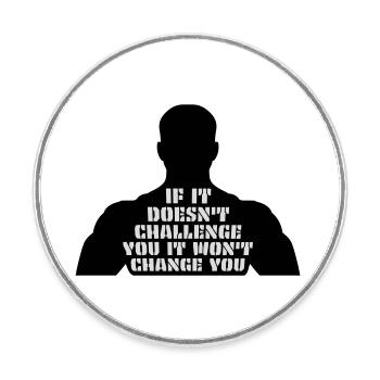 Séance d’entraînement Fitness Motivation Citation - Magnet rond - blanc - Devant