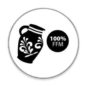 Bembel 100 % FFM #069 #FrankfurtLiebe #FFMoriginal - Magnet rond - blanc - Devant