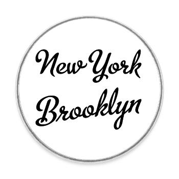 New York Brooklyn - Runder Kühlschrankmagnet - Weiß - Vorne