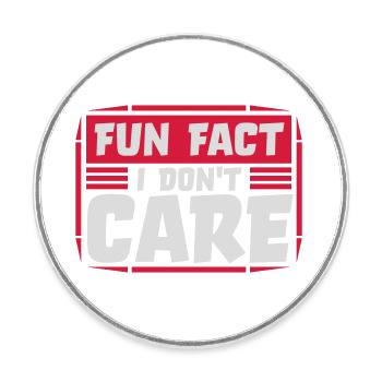 I dont care fact - Runder Kühlschrankmagnet - Weiß - Vorne