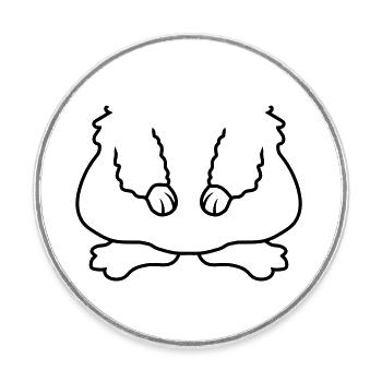 Drôle de déguisement de corps Hamster - Magnet rond - blanc - Devant