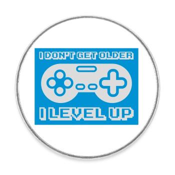 get older level up - Round  fridge magnet - white - Front
