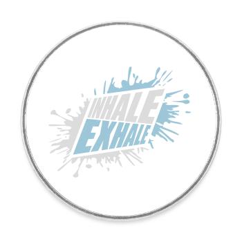 Inspirez expirez Yoga citation - Magnet rond - blanc - Devant