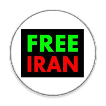 Free iran - Runder Kühlschrankmagnet - Weiß - Vorne