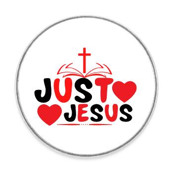 Just Jesus - Round  fridge magnet - white - Front