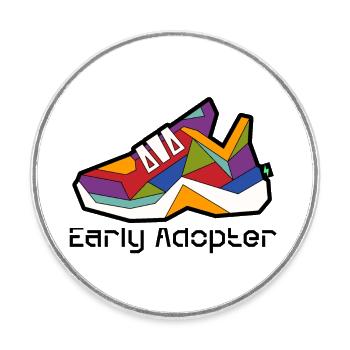 Shoe 4 - Round  fridge magnet - white - Front