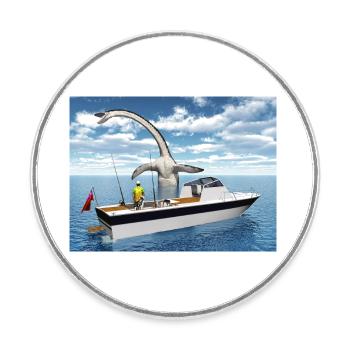 Deep-sea anglers and sea monsters - Round  fridge magnet - white - Front