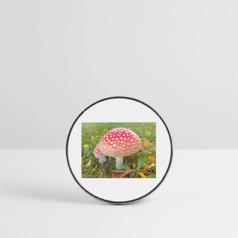 fly agaric also toadstool Round  fridge magnet