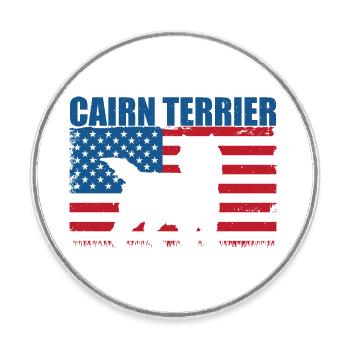 Cairn Terrier - Runder Kühlschrankmagnet - Weiß - Vorne