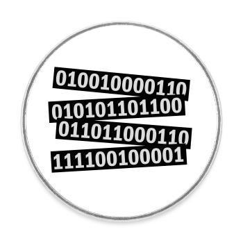 Binär Code Programm Sprache - Runder Kühlschrankmagnet - Weiß - Vorne