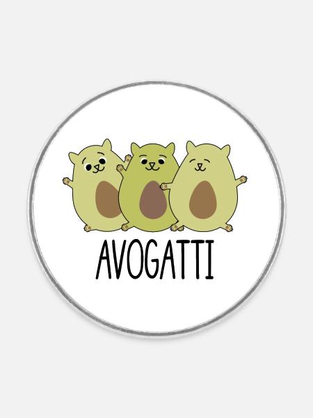Acogatti versus Avocados - Runder Kühlschrankmagnet - Weiß