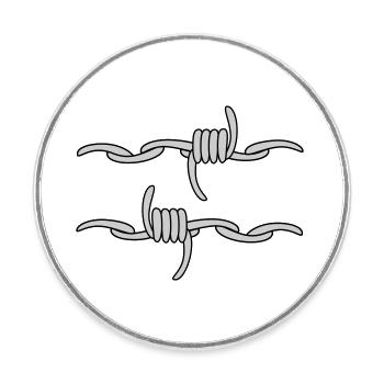 Barbed wire - Round  fridge magnet - white - Front