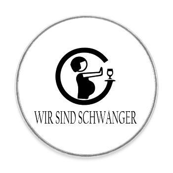 Schwangerschaft Babyparty Babyshower Boy Girl - Runder Kühlschrankmagnet - Weiß - Vorne